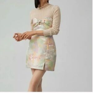 Maeve Strapless Bow Hipster Hippie Art Chic Classy Glam Romantic Tree Mini Dress